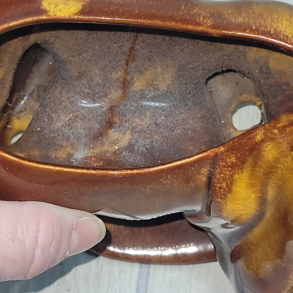 Vintage Ceramic Bassett Hound Brown Planter USA McFarlin Hickok Glazed Dog - Picture 7 of 11